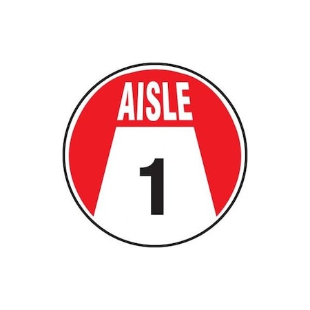 Accuform AISLE FLOOR MARKING SIGN 8 in  NUMBER MFS00815 MFS00815